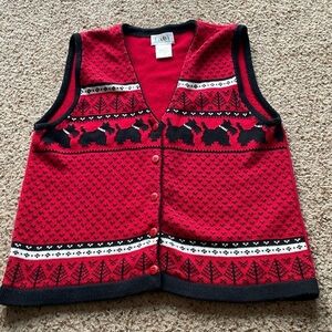 80s/90s vintage red vest with Scottie dogs size M
